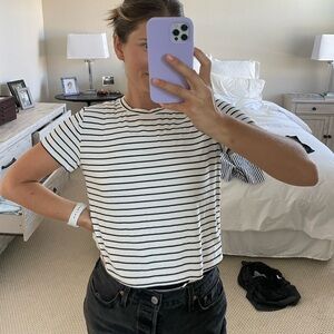 Oak + Fort striped crop T-shirt